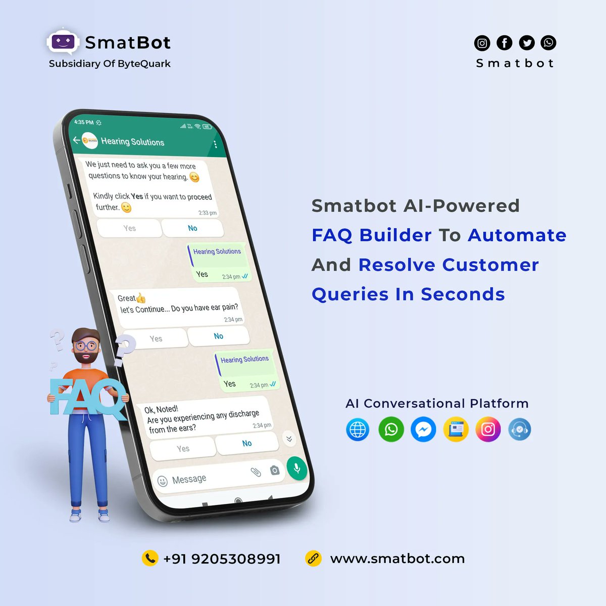 smatbot's tweet photo. Increase customer satisfaction by providing a prompt response by leveraging the power of Conversational AI.
#coversationalai #ai, #faq #faqbuilder #chatbot #smatbot #chatbot #aipoweredchatbot #CustomerExperience #customersatisfaction #aibots #aichatbot #bestaichatbot #chatbotai https://t.co/Tkxxvo0icp