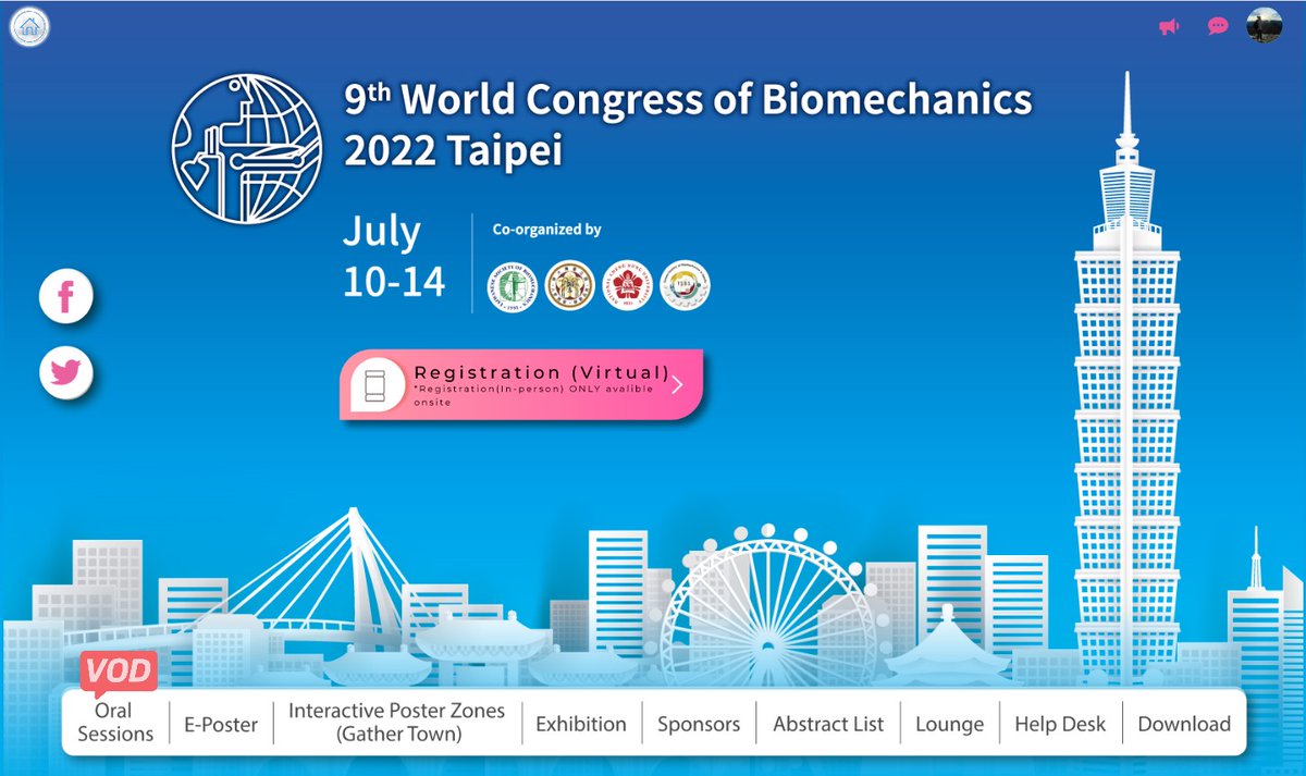 Thank you for joining us at WCB 2022! 
In case you’ve missed any session, the video on demand is available on the Congress virtual platform from 19 July to 20 August 2022. 
#WCB2022 #Taipei #Taiwan #World #Congress #Biomechanics #InPersonMeeting #HybridMeeting