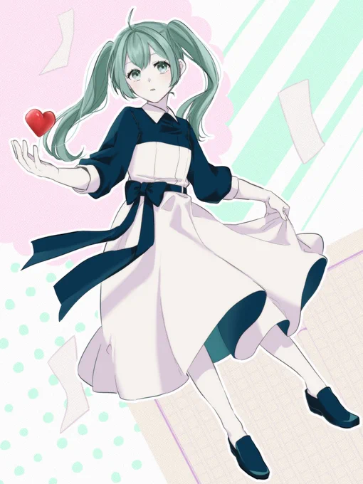 純情スカートのミクちゃんが1番好き #初音ミク   #イラスト 