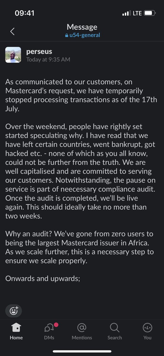 perseusmlambo's tweet photo. We know there’s a been a lot of speculation about what’s caused the pause in service. Posting this here to end all speculation and give context and clarity. https://t.co/yfcoB7ZdDl