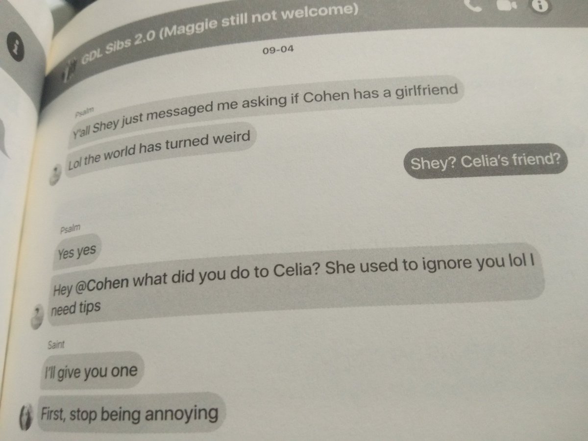 astalaviste_'s tweet photo. I just started reading. May error din sa chaps 59 and 60.

the "Sure lol it's really true what they say" si shey nagsabi pero napunta kay celia.

the "Shey? Celia's friend?" si Saint nagsabi not Cohen

huhu grabe na to daming error talaga https://t.co/2RVyledrtc