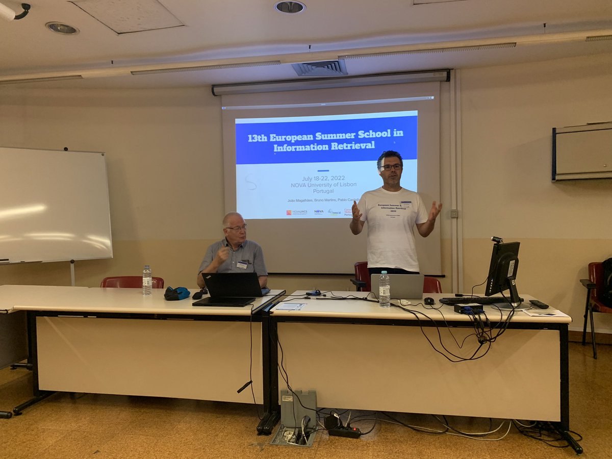 frrncl's tweet photo. João kicking off #essir2022: a great lineup of speakers but, especially, many students attendees from all around the world 🌍 https://t.co/LRKGsjFHry https://t.co/7OaY4ntzNP