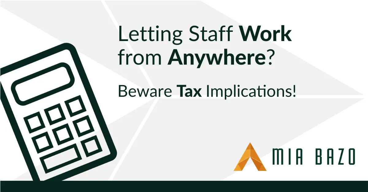 Letting staff work from anywhere can attract the best people. But be sure to keep your company from becoming liable for tax in other countries!
miabazo.com/blogs/2022/let…