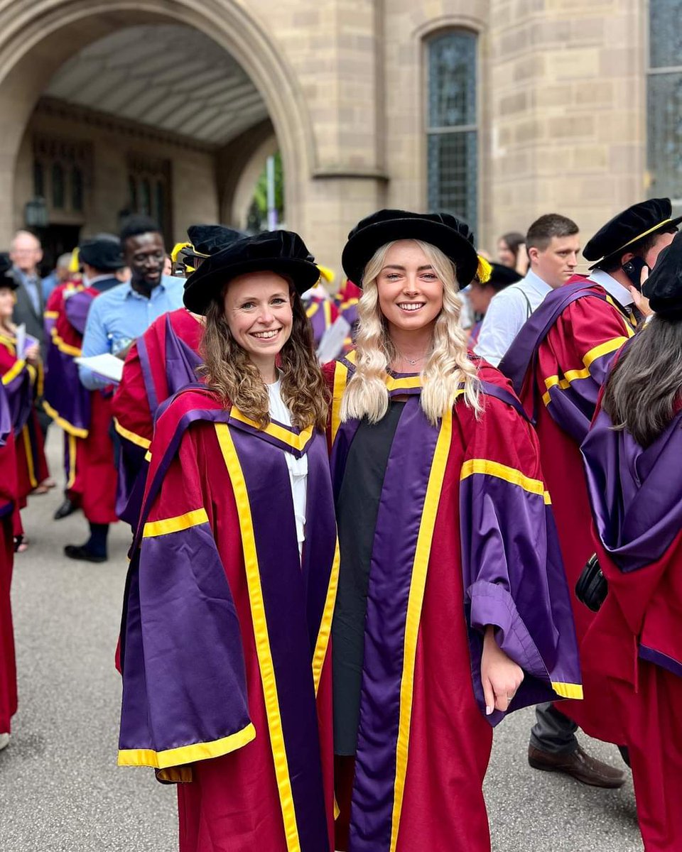 On Thursday I was able to finally wear my graduation gown for my PhD. It was really nice to graduate with fellow <a href="/UoM_MRC_DTP/">UoM MRC DTP</a> people and I got to see <a href="/cabradybio/">Chloe Brady</a> too (photo borrowed from Chloe). <a href="/FBMH_UoM/">UoM Biology, Medicine and Health</a> <a href="/MFH_Research/">Maternal & Fetal Health Research Centre</a>