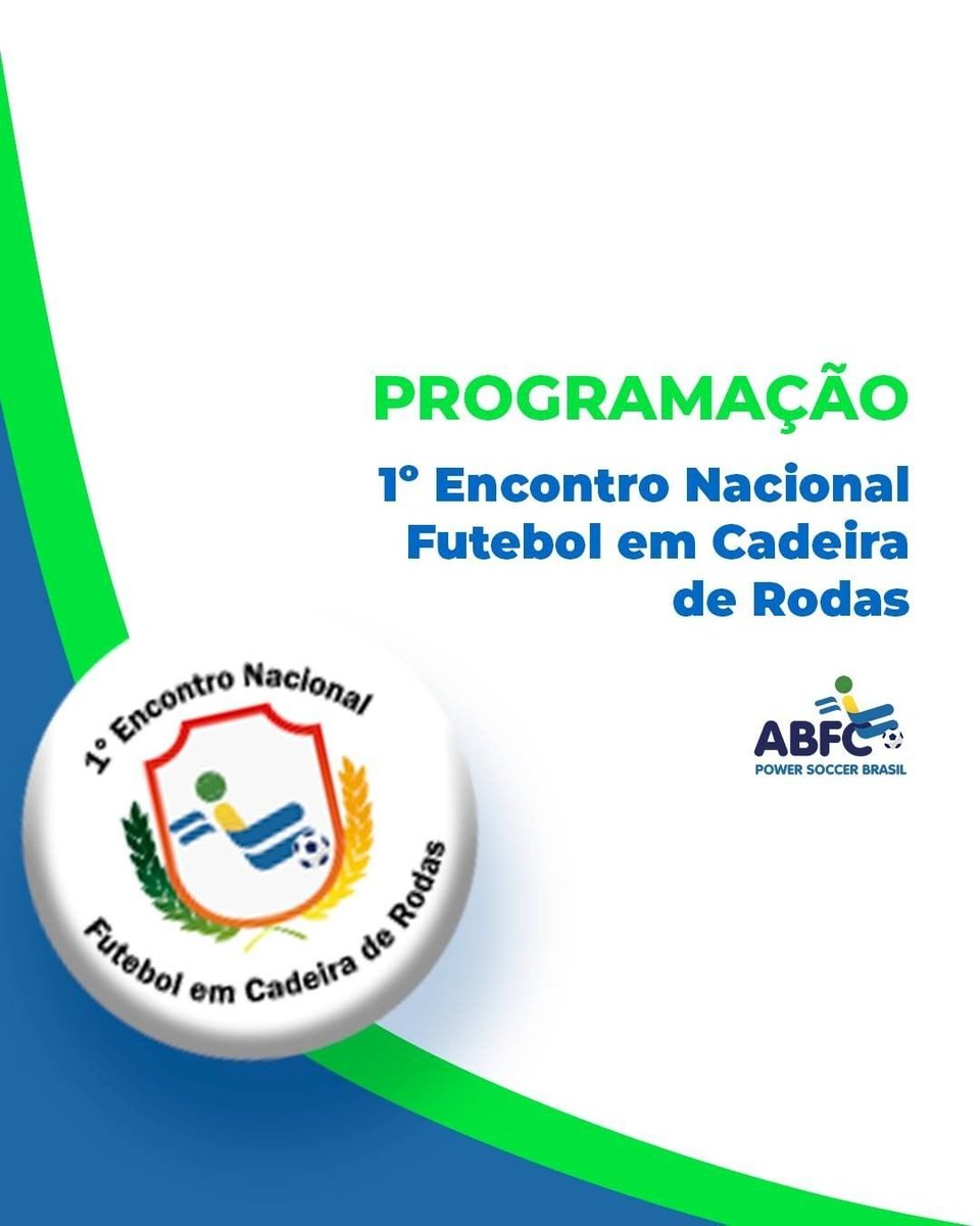 ABFCBRASIL's tweet photo. Se liga em nossa programação para o 1⁰ Encontro Nacional de Futebol em Cadeira de Rodas!

Programação: https://t.co/CBlzVcZqbf https://t.co/VSc3slbAxI