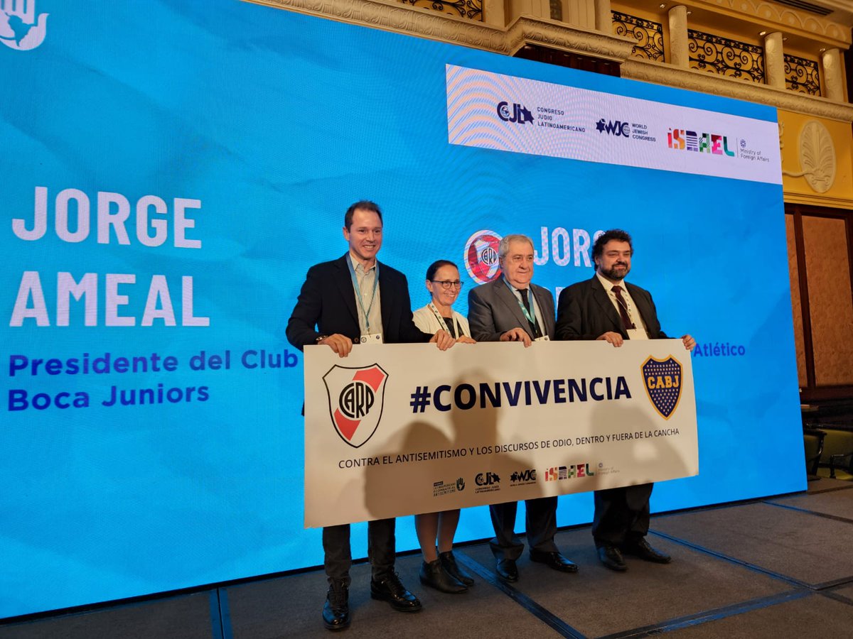 En el ámbito del Foro Latinoamericano contra el Antisemitismo, River Plate y Boca Juniors adoptan la definición de IHRA <a href="/TheIHRA/">IHRA</a>. Contra el antisemitismo y los discursos de odio dentro y fuera de la cancha <a href="/OEA_oficial/">OEA</a> <a href="/Almagro_OEA2015/">Luis Almagro</a> <a href="/BocaJrsOficial/">Boca Juniors</a> <a href="/RiverPlate/">River Plate</a>