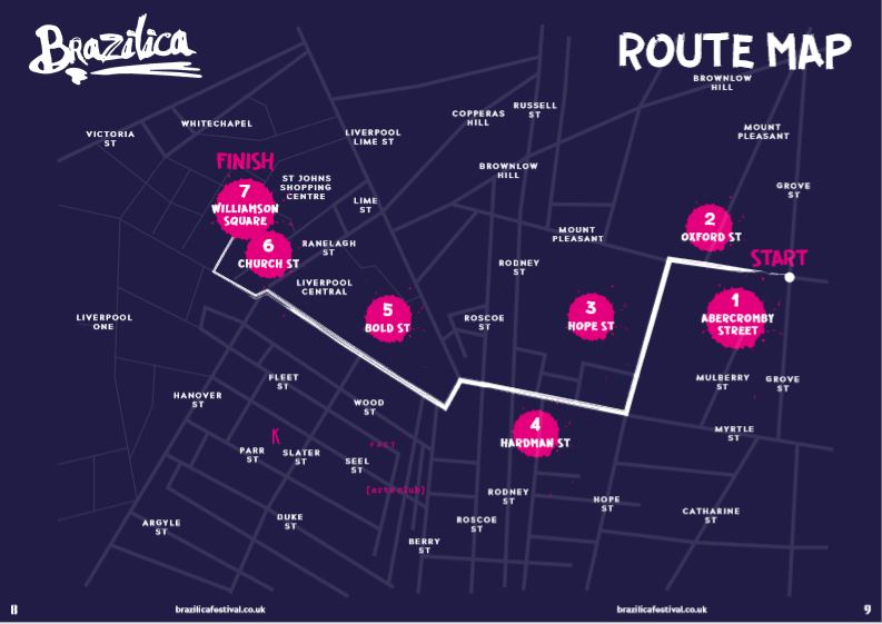 Brazilica Route Saturday 6th August  starts 7-30pm Abercromby Square