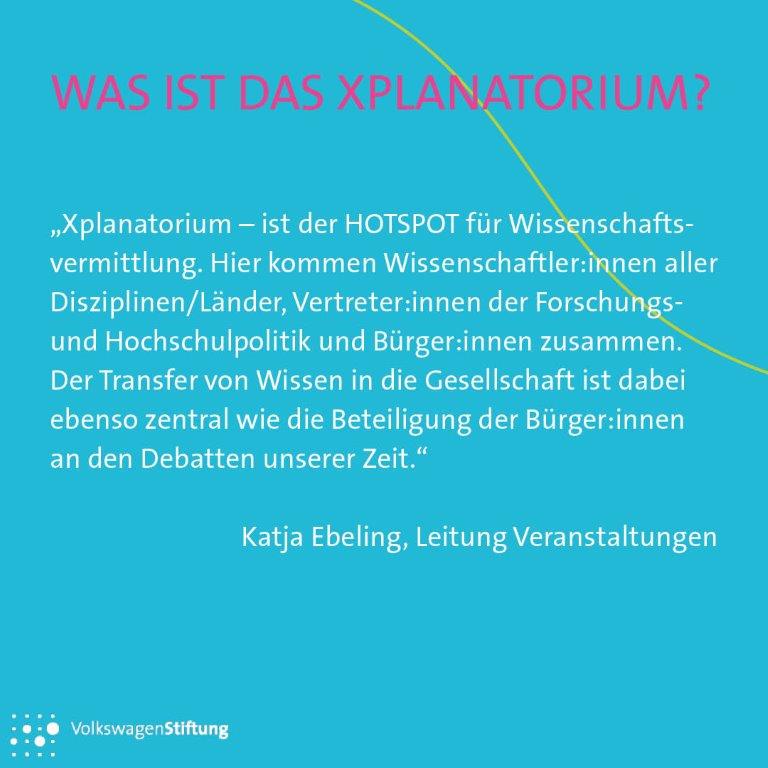 Kennt ihr eigentlich schon den Kanal des <a href="/xplanatorium/">VolkswagenStiftung Xplanatorium</a>? Dort halten wir euch über alle unsere Veranstaltungen auf dem Laufenden und zeigen spannende Insights.
