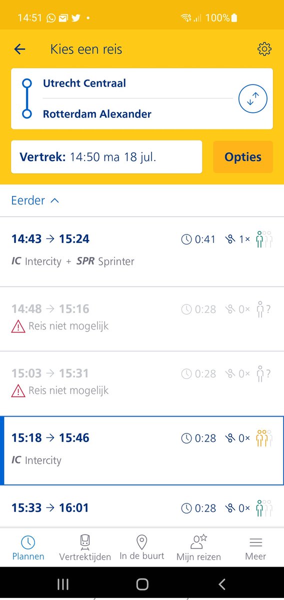 Enig idee waarom de trein(en) vanaf Utrecht Centraal uit het niets niet meer richting Rotterdam rijden? Machinist, conducteurs, niémand die iets weet? <a href="/NS_online/">NS online</a> #lekkerwarm