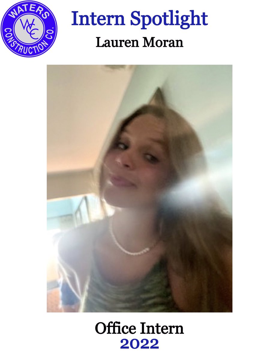 PavingWaters's tweet photo. Last intern spotlight! Meet Lauren, our office intern https://t.co/K0fDLsOZBF