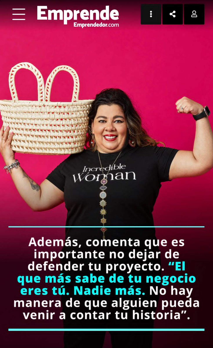 _mujeresxmx's tweet photo. Muchas felicidades a nuestra socia Bárbara García, de #Ichich por la portada de @EmprendedorNot! Su testimonio es prueba de que reinventarse es posible! #todassomosammje #mujeremprendedora https://t.co/gsfwwHUaWS