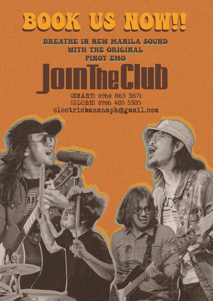 JTC_Official's tweet photo. Breathe in New Manila Sound with the Original Pinoy Emo --
JOIN THE CLUB
Book us now!!!

Call us at 

0960 863 3871
0906 485 5385

#JoinTheClub2022
#OPM https://t.co/KfS10DfsxZ