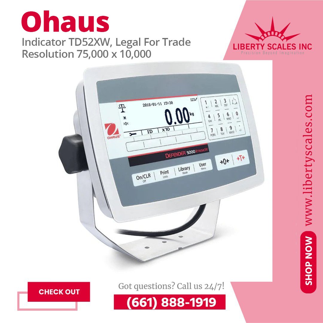 ScalesLiberty's tweet photo. ๐ Ohaus Indicator TD52XW, Legal For Trade, Resolution 75,000 x 10,000
SHOP NOW ๐๐๐https://t.co/GckkCSuXeZ
#LibertyScales #OhausScales #Indicator #OhausIndicator #LegalForTrade #OhausDefender https://t.co/hA54ZSZpa4