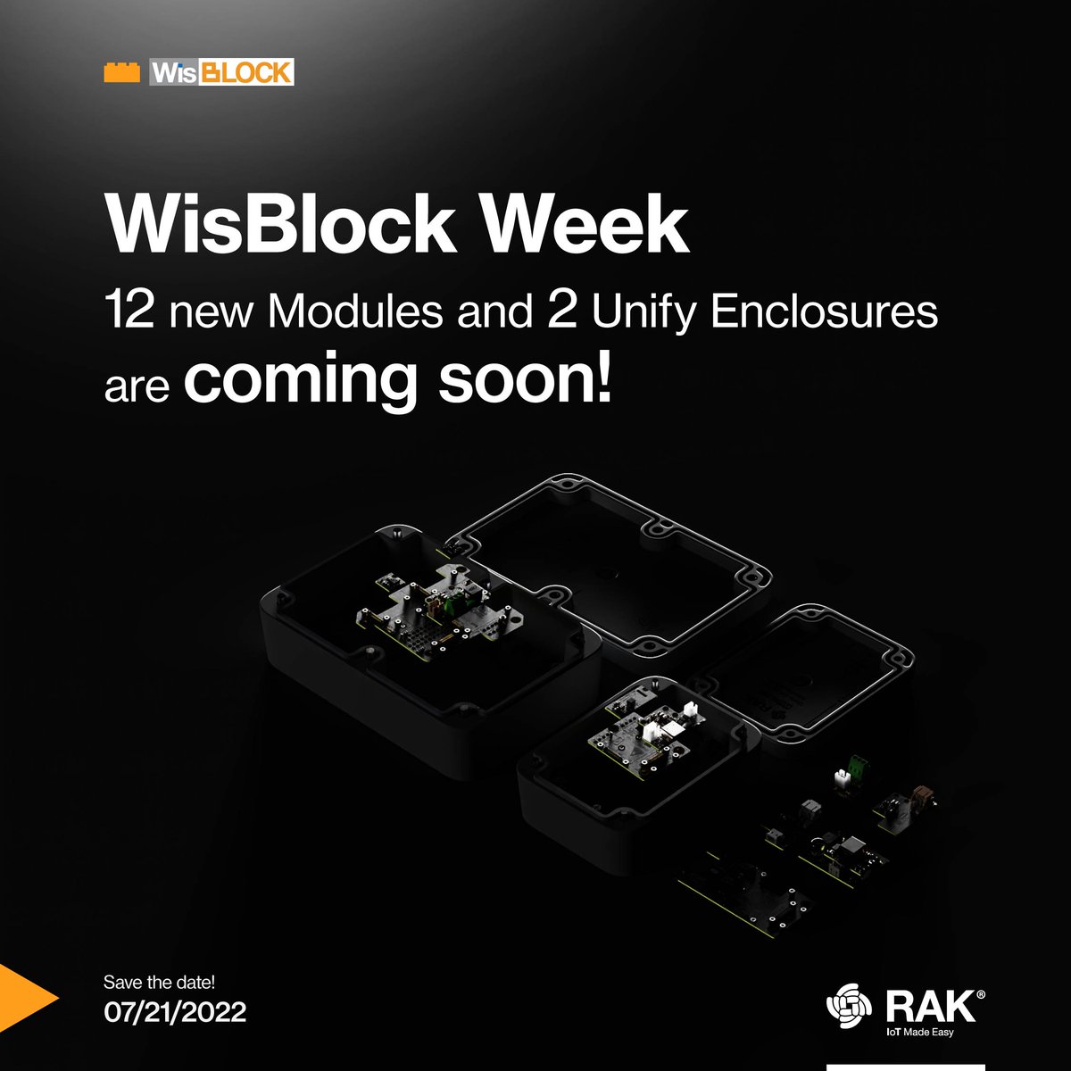 RAKwireless's tweet photo. Need more power supply options for your #WisBlock solution? Need more customizable enclosures or expanded sensor solutions? Weβve got you covered! There are no less than 14 new #RAK products arriving on July 21! π₯
Stay tuned!
#PowerMadeModular #wisblock https://t.co/RddbEVJn8m