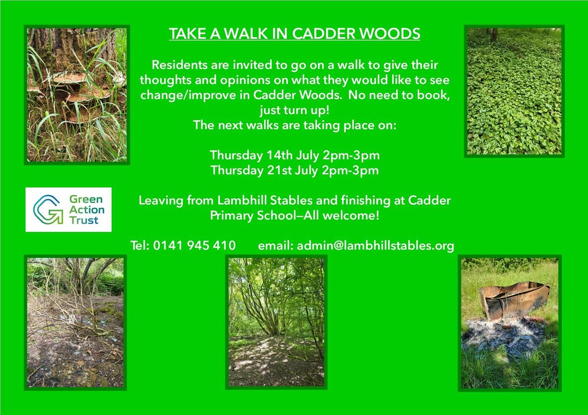 Our next walk is on Thursday at 2pm, starting at the Stables, come along and share your thoughts with us @GoforGow @BobDorisSNP @jakimclaren @GreenActionT @CadderPrimary @Cadder_Housing @CllrMooney @Cllr_Higgins