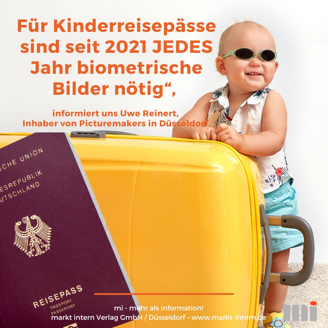 marktintern's tweet image. Sind die Pässe noch aktuell? Seit dem 1. Januar 2021 werden beantragte #Kinderreisepässe nur noch mit einer max. Gültigkeitsdauer von einem Jahr ausgestellt. Was Sie beachten müssen, finden sie in einem Beitrag unserer Foto-Fachhandel &amp;amp; Studio-Redaktion: 
markt-intern.de/branchenbriefe…