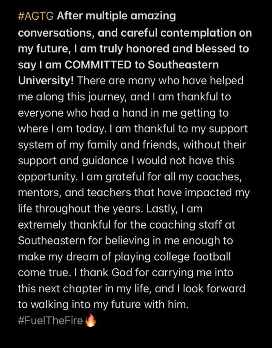 LETS WORK 💪🏾 <a href="/SEUFireFootball/">Southeastern Football</a>