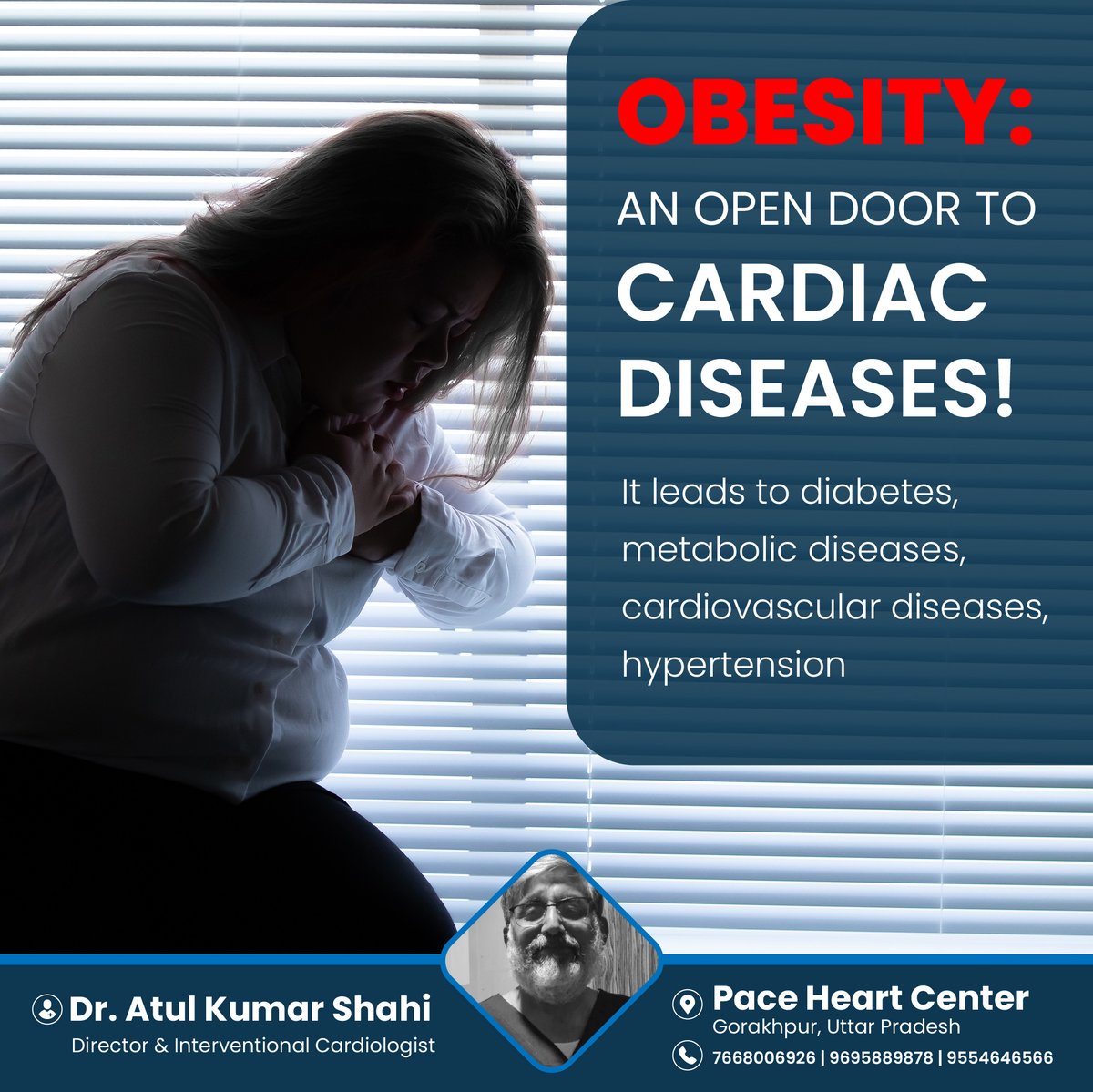 DrAtulKumarSha5's tweet photo. #Overweight and #obesity are major risk factors for a number of chronic diseases, including #diabetes, #cardiovascular diseases, &amp; metabolic diseases. Obesity induces serious heart diseases such as #hypertension, #heartfailure, &amp; coronary disease by multiple mechanisms.

#Health https://t.co/MgbGvRI2vN