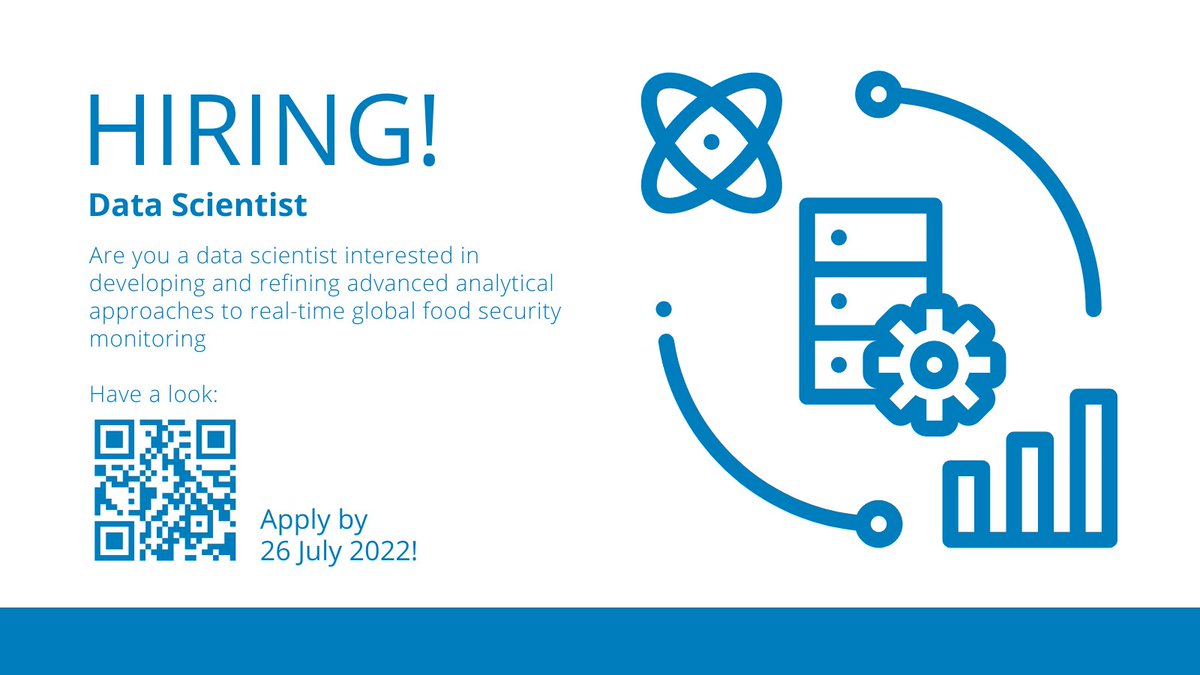 🔔 #JobAlert  
<a href="/WFP/">World Food Programme</a> is looking for a #DataScientist to help us  strengthen data analysis and research and develop real-time food security monitoring systems further.

Interested? Learn more and apply here: bit.ly/3PFte4B
#DataScience