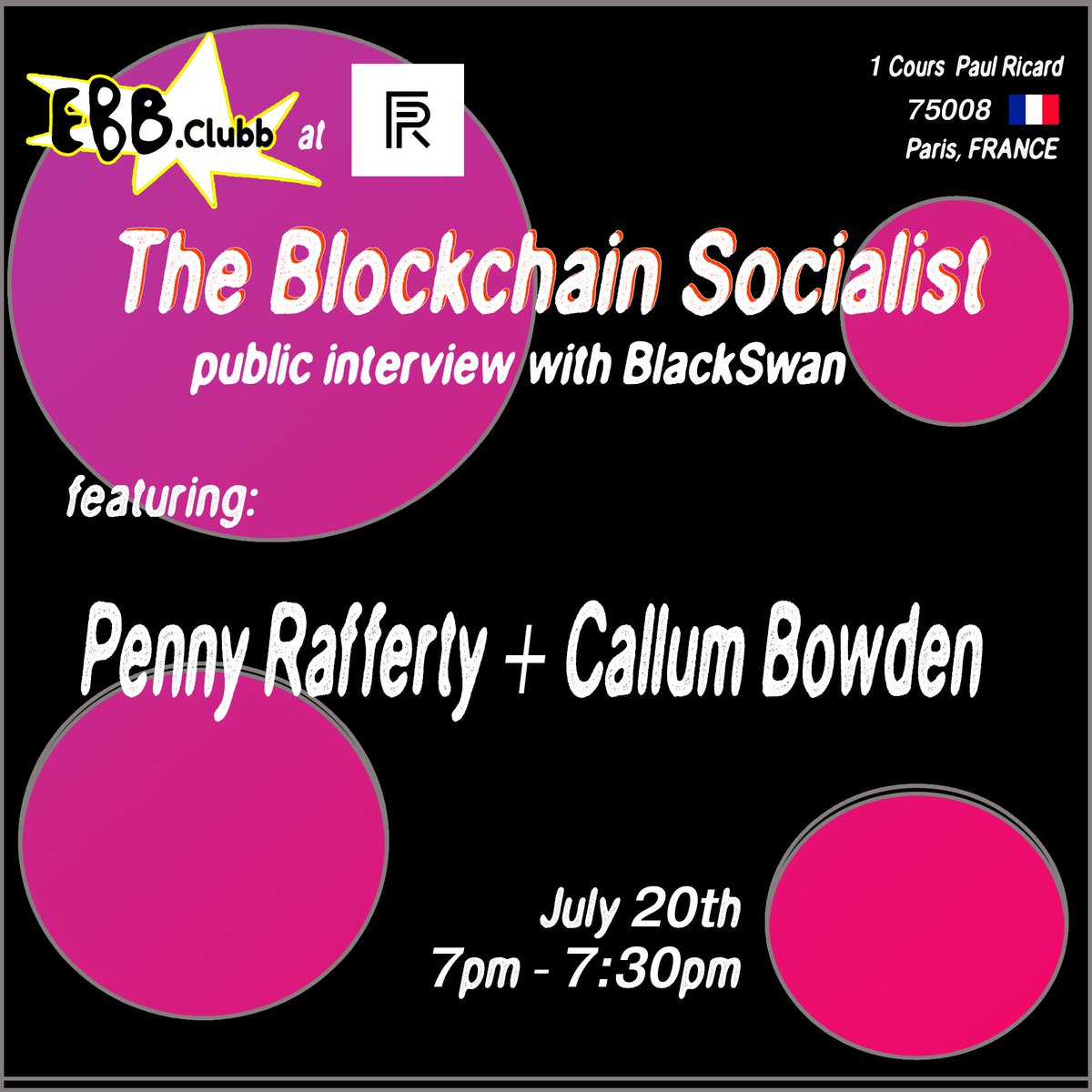 Hey <a href="/EthCC/">EthCC - Ethereum Community Conference</a>! <a href="/TBSocialist/">Josh | ⬛🟥⬛</a> will be discussing all things DAOs with Berlin's #BlackSwan on the 20th at <a href="/FonPernodRicard/">Fondation Pernod Ricard</a> — come by if you're interested in quadratic voting, DAO ecology and much more #Cygnet #EthCC