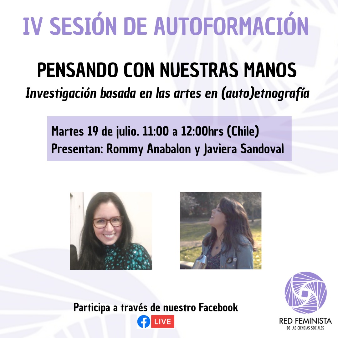 redfem_ccss's tweet photo. MAÑANA: INVESTIGACIÓN BASADA EN ARTES, de 11:00 a 12:00 Chile, por fb live. Agradecemos difundir entre quienes les pueda interesar. ¡¡¡Nos vemos!!! https://t.co/1mTfwGOvnF

#autoformación
#cienciassociales
#academiafeminista https://t.co/AeHiyvjVFy