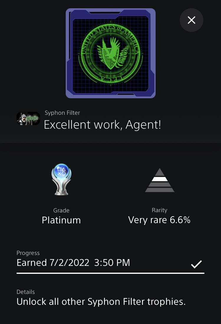 High_Mito's tweet photo. @BendStudio I did! Ready to platinum Syphon Filter 2!! Release date yet on that? 😊 https://t.co/3KhgyGnVDe