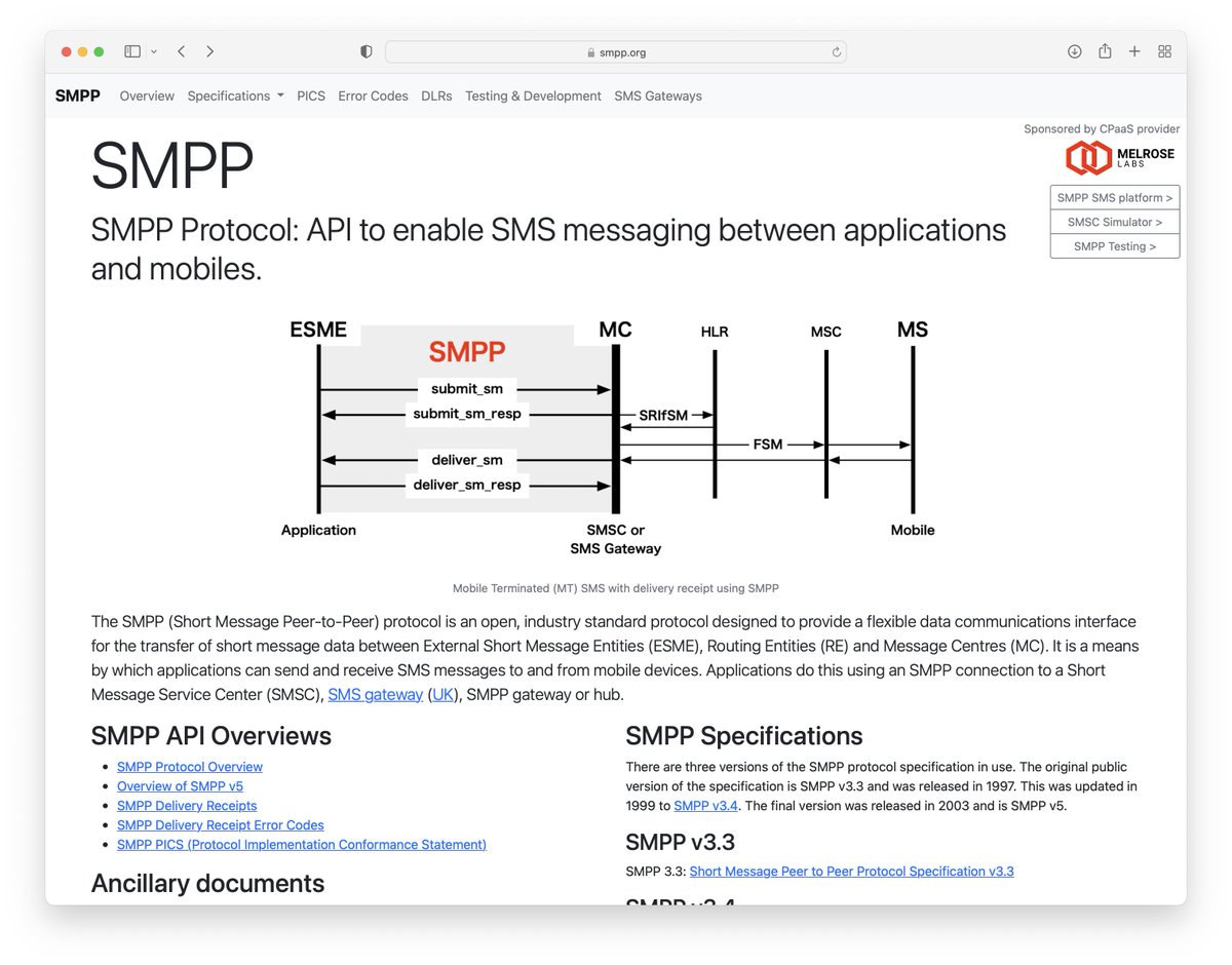 Short Message Peer-to-Peer is used worldwide by applications to send and receive SMS messages. Compared to other SMS APIs, SMPP is often preferable because it is ideal when handling high SMS volumes, an industry standard protocol + avoids vendor lock-in. smpp.org