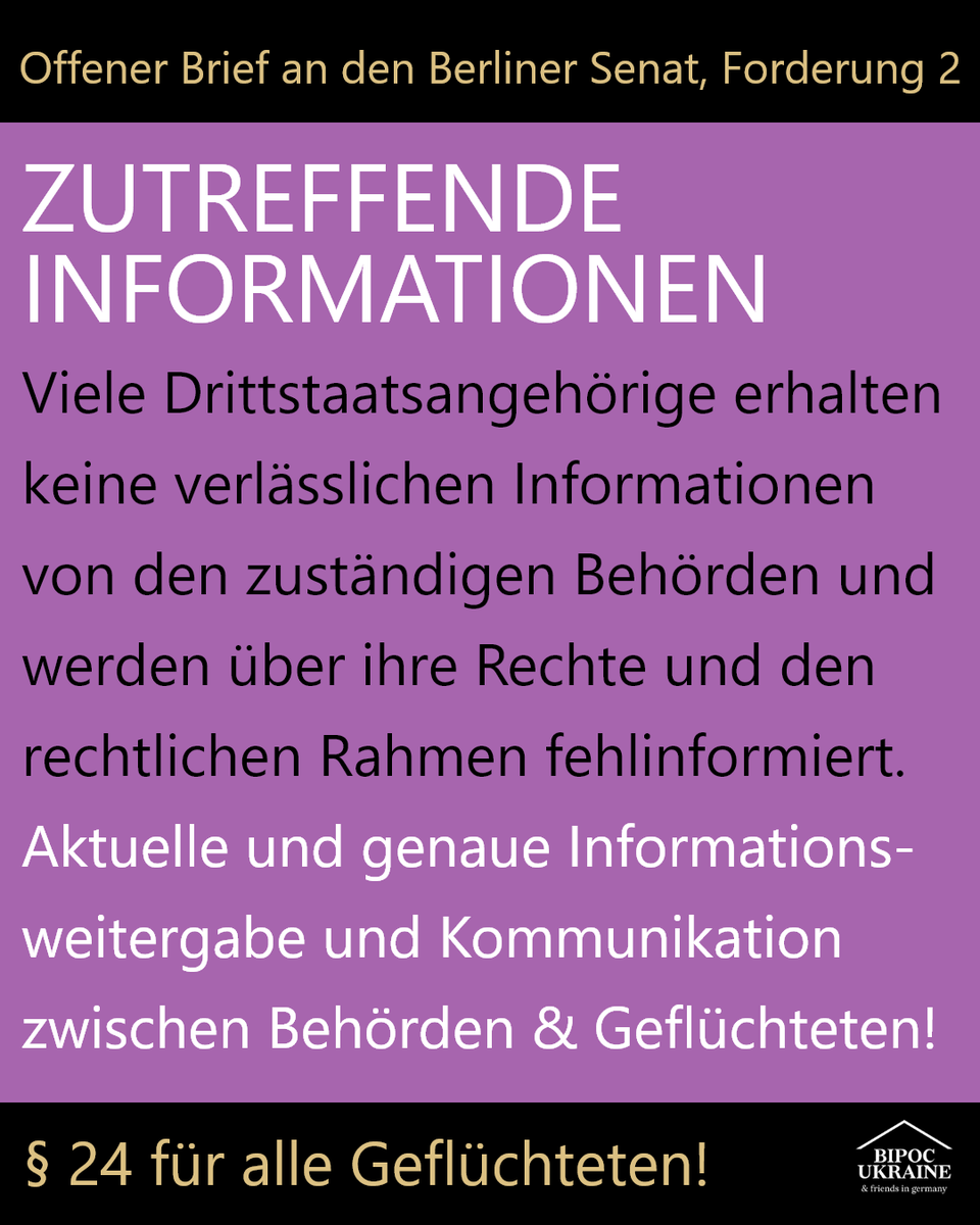 Drittstaatsangehörige aus der Ukraine sind in Deutschland Unsicherheit, Willkür und Diskriminierung ausgesetzt &amp; befürchten die Abschiebung aus Deutschland nach dem 31. August. Wir fordern den Berliner Senat auf, unsere Forderungen zu erfüllen! 1/3 
#Paragraph24FürAlle
