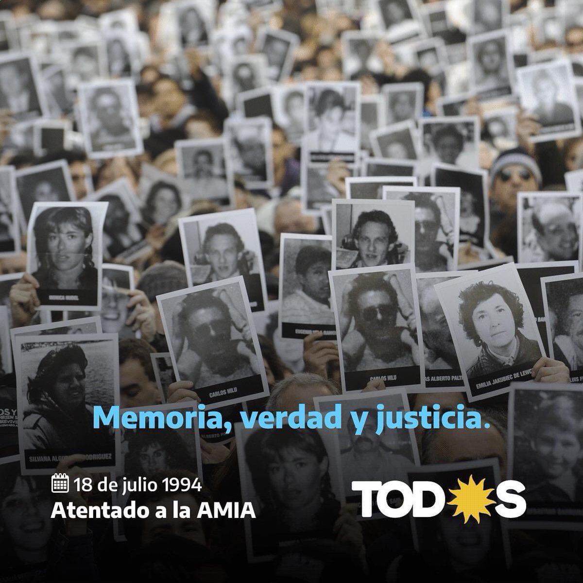 nmo_tdf's tweet photo. 🗓 18 de julio de 1994 • #AMIA28años

Memoria, Verdad y Justicia. 🤍 https://t.co/CW6nzQc3lG