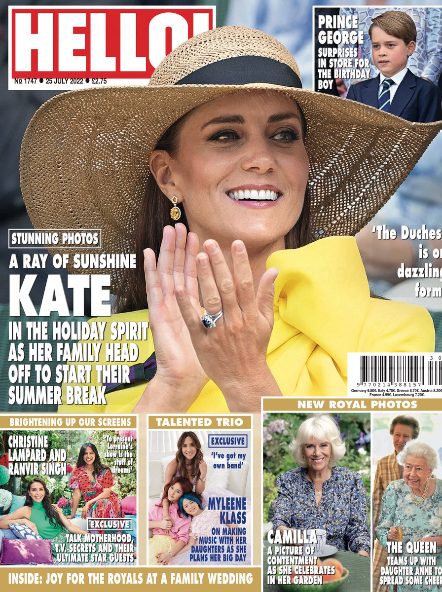 Stephen Lock's front cover photograph of The Duchess of Cambridge in the Royal Box at Wimbledon in this week's Hello magazine. #Royals #KateMiddleton #DuchessofCambridge #Wimbledon2022 #Canon #CanonR3