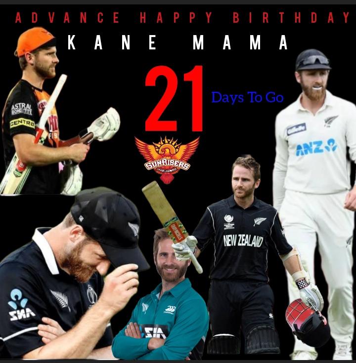 fc_sunrisers's tweet photo. 21 Days To Go Our @SunRisers Skipper #KaneWilliamson Birthday He A Great Captain In The World .#IccChampionship2021 Won the New Zealand Kane Captancy . 🎂God Bless You #KaneMama .
#SRH #OrangeArmy #ReadyToRise #OrangeBytes @K_WilliamsonFC @NotNossy @fc_sunrisers @Sunrisers_FC_ https://t.co/xlJIVyAyzC
