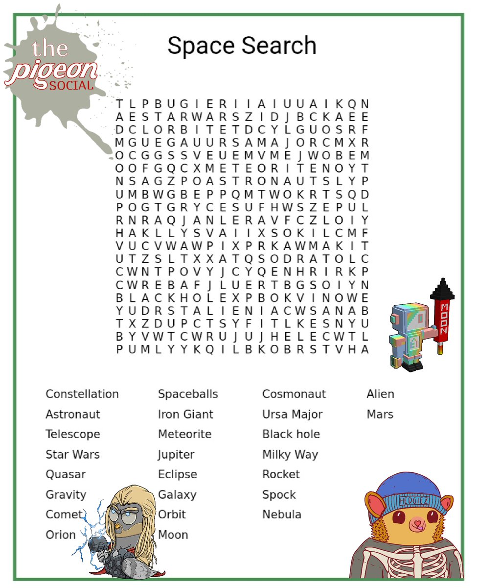 NotLuigiSOL's tweet photo. 🔎Space Search🔎
Monday search @AEdgeOfficial joining the fun!
Post answer in 🧩・games
@ThePigeonSocial
Never know when we will randomly give out 🎁
#NFT #OpenSeaNFT #raribleNFT #pigeonsflytogether #NFTGames #NFTGiveaway #NFTCommunity https://t.co/ourkTelaUR