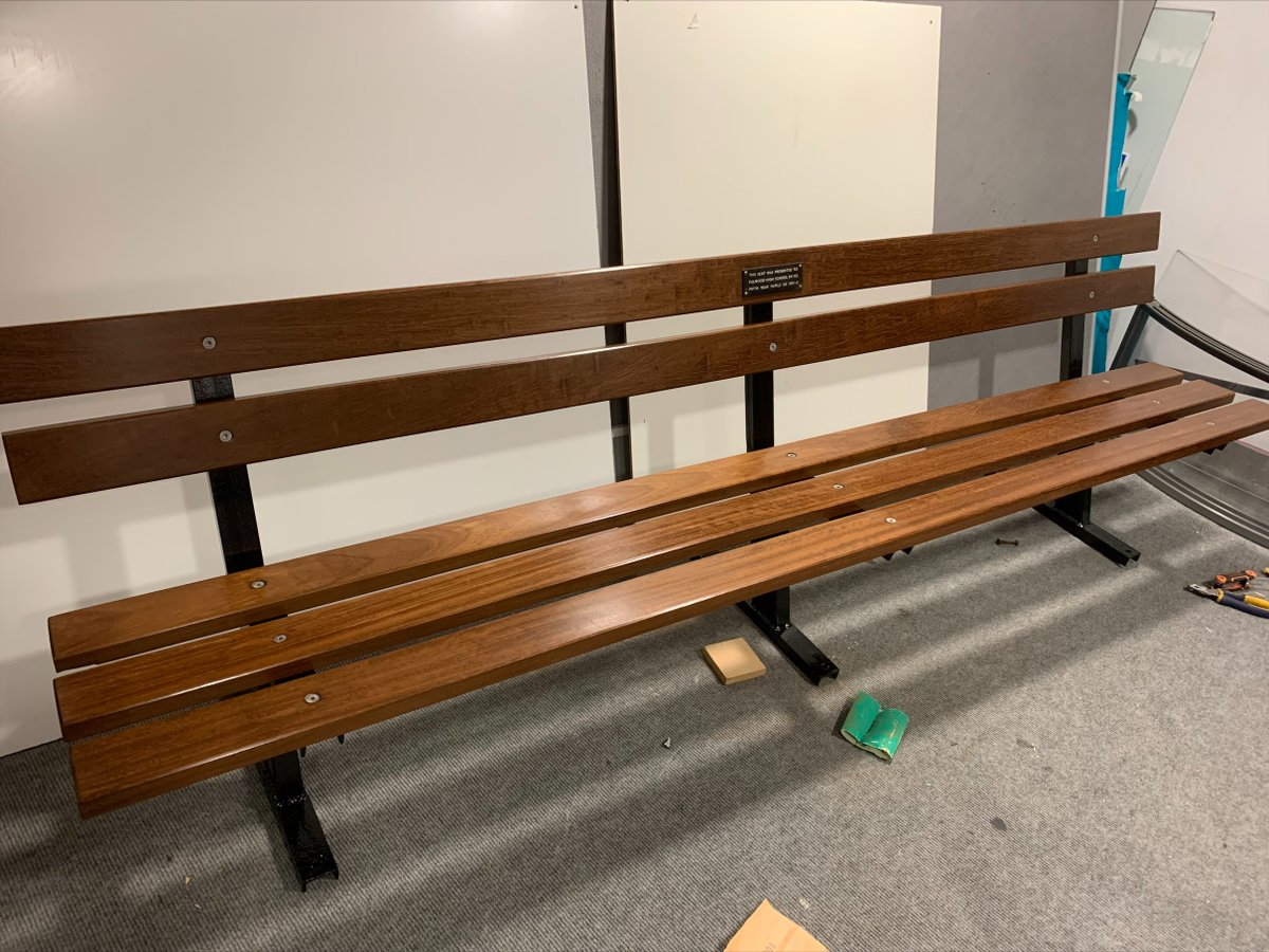 FulwoodAcademy's tweet photo. Our lovely Mick has done a fabulous job restoring this 50-year-old bench. Fifth year students of 1972 presented the bench to school! It is a small piece of Fulwood’s history.
#RestoringHistory #FulwoodSuccess #TEAM #Memories #50years https://t.co/5e45A6wX3D