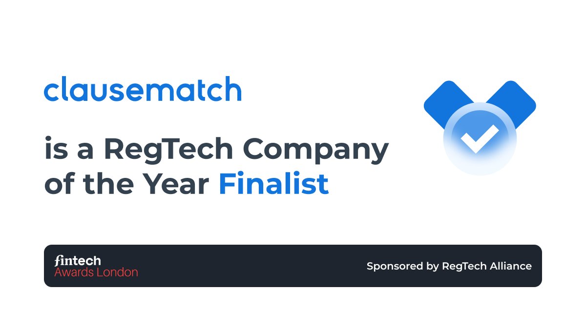 Clausematch's tweet photo. .@Clausematch is a RegTech Company of the Year finalist and the runner-up in the same category🎉. Check the full list here👉:  https://t.co/8t6R7hqDef 

Thank you @FinTechAwardLDN and FinTech Alliance!

#fintechawardslondon #fintechweeklondon #fintech #regtech https://t.co/tC9zn8xx3S