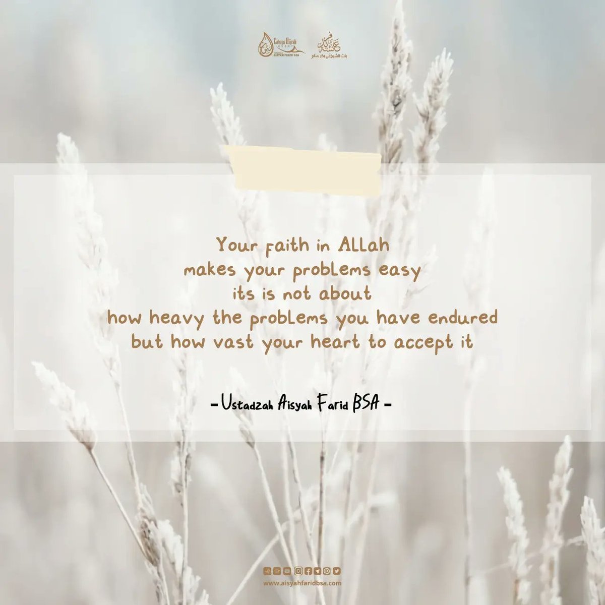 Sekuat apa kepercayaan mu dengan janji Allah?

Bukan bagaimana masalah yang kau pikul, tapi bagaimana hatimu menyikapi masalah, seberapa luas hatimu menerimanya. 

Keyakinanmu pada Nya yang akan membuat masalah apapun ringan.

#ustadzahaisyahfaridbsa
#cahayahijrahevent