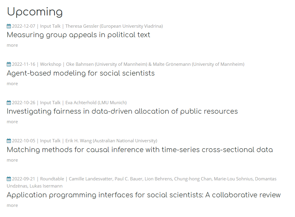 @mzes-ssdl.bsky.social (@mzes_ssdl) on Twitter photo 🚨 New Events for Spring 2022 🚨
Mark your calendars for these exciting events with:
👥 <a href="/c_landesvatter/">Camille Landesvatter</a>, @p_c_bauer, <a href="/LionBehrens/">Lion Behrens</a>, <a href="/chainsawriot/">@chainsawriot@emacs.ch</a>, <a href="/Marie_Sohnius/">Marie-Lou Sohnius</a>, @und_dom & @LukasIser
👤 <a href="/EHWpolisci/">Erik Wang</a>
👤 Eva Achterhold
👥 <a href="/okebahnsen/">Oke Bahnsen</a> & @GroenemannMalte
👤 <a href="/th_ges/">theresa gessler (inactive) @gessler.bsky.social</a> 🚨 New Events for Spring 2022 🚨
Mark your calendars for these exciting events with:
👥 <a href="/c_landesvatter/">Camille Landesvatter</a>, @p_c_bauer, <a href="/LionBehrens/">Lion Behrens</a>, <a href="/chainsawriot/">@chainsawriot@emacs.ch</a>, <a href="/Marie_Sohnius/">Marie-Lou Sohnius</a>, @und_dom & @LukasIser
👤 <a href="/EHWpolisci/">Erik Wang</a>
👤 Eva Achterhold
👥 <a href="/okebahnsen/">Oke Bahnsen</a> & @GroenemannMalte
👤 <a href="/th_ges/">theresa gessler (inactive) @gessler.bsky.social</a>