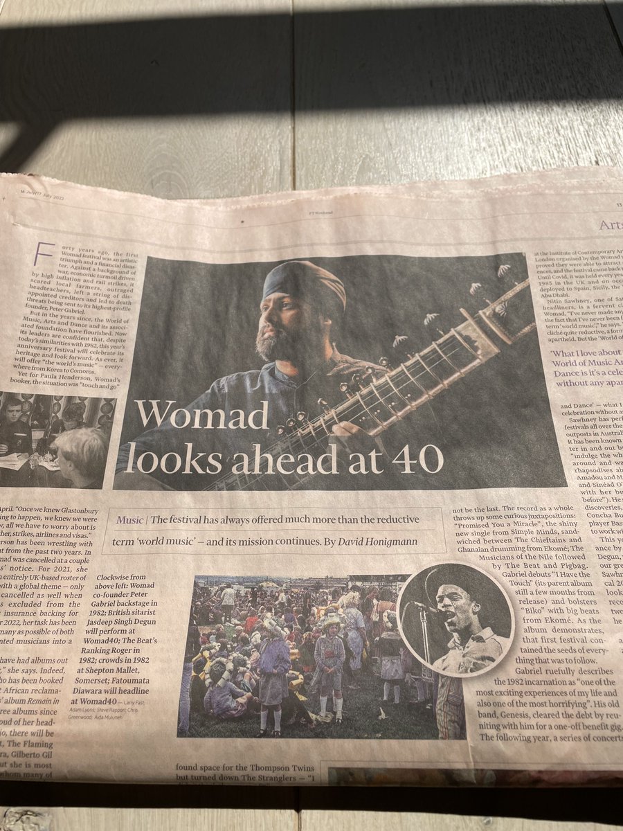 “One of our greatest musicians in the country.” - Nitin Sawhney on star sitarist and SOAS alumni, Jasdeep Singh Degun in the @financialtimes this weekend, ahead of Jasdeep’s performance at the 40th @womadfestival on 31st July!