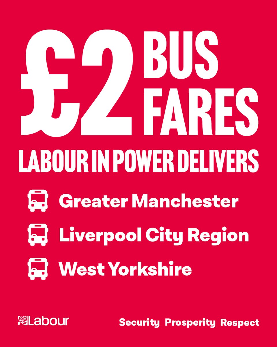 As the Tories focus on trashing their own record in government, Labour mayors in Greater Manchester, Liverpool City Region, and West Yorkshire, are lowering fares to help with the cost of living crisis.
 
Labour in power makes a difference.