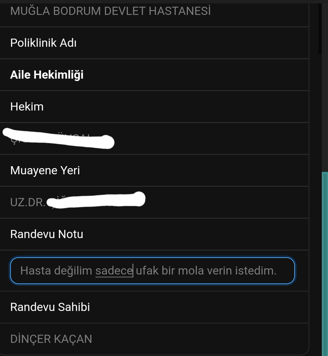 Çabuk doktora bıraktığım nota bakın.
Gitmeyeceğim randevu aldım. 😎
#SizeHastaOlmuyoruz