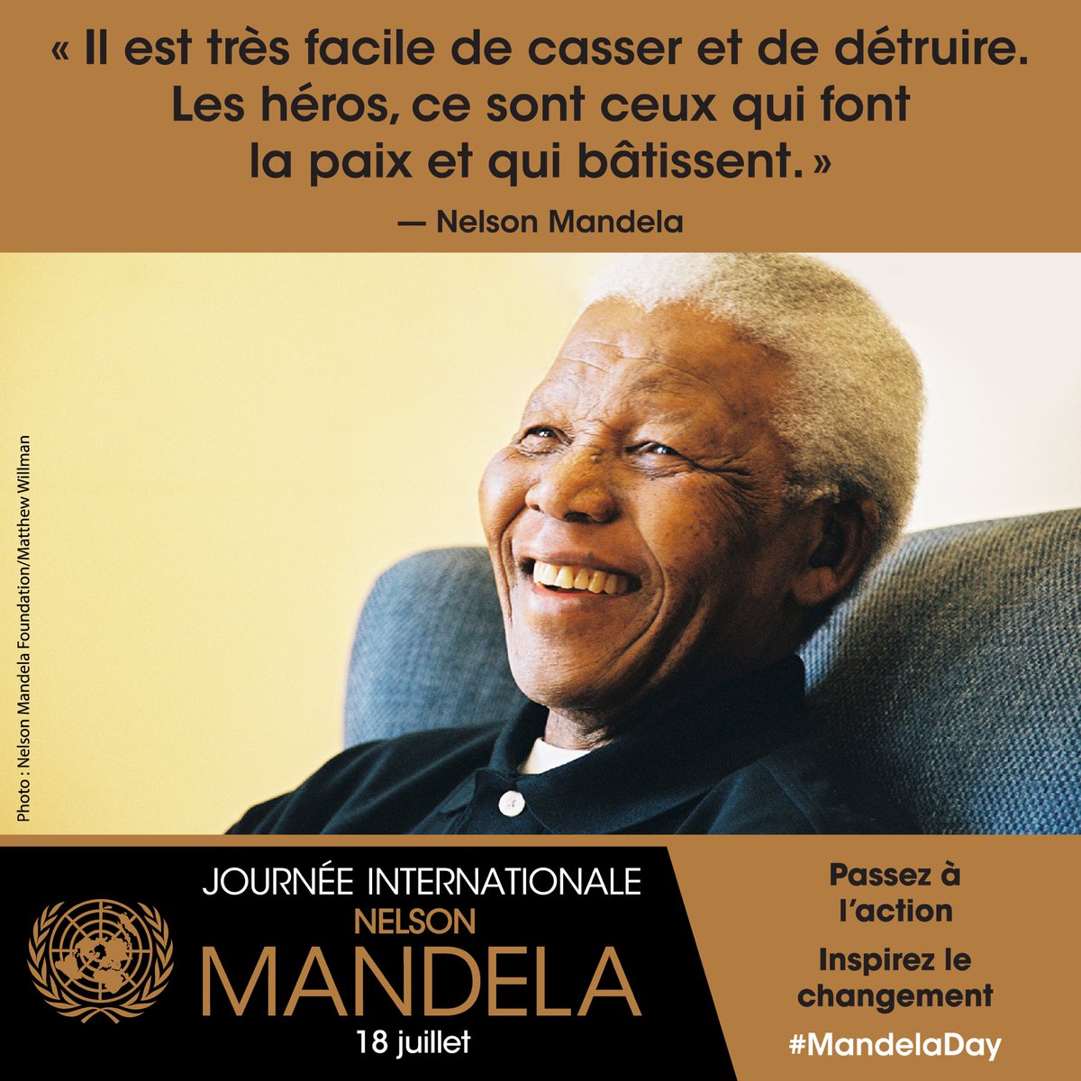 « Aujourd’hui, le monde rend hommage à un géant de notre époque ; un homme au courage inégalé, un leader ayant accompli une œuvre prodigieuse ; un homme d’une dignité sereine […]», lisez ici le message d’<a href="/antonioguterres/">António Guterres</a>    pour l’occasion #MandelaDay 👉 bit.ly/3zaxBiC