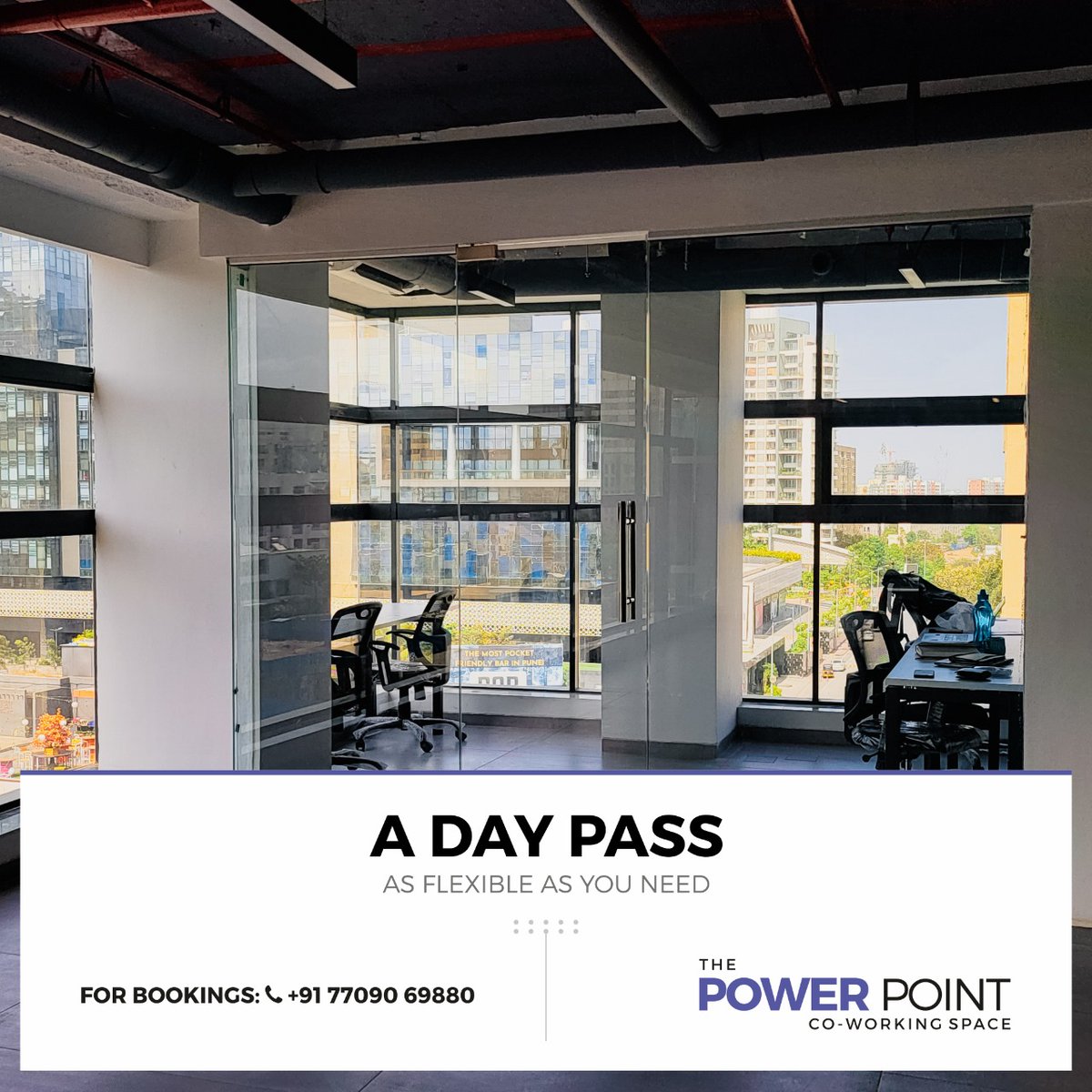 ThePowerPointC2's tweet photo. "A day pass" As flexible as you need.

#Coworkingspaceinbaner #Coworkingspaceinbalewadi #CoworkingspaceinPune #Coworks #Coworkingspacebalewadihighstreet #Coworkingspacenearme https://t.co/Od1pIE530s