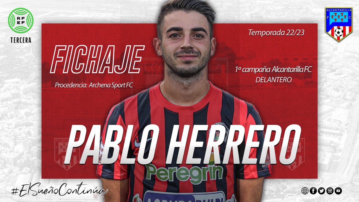 AlcantarillaFC's tweet photo. ✅📝 | #FICHAJE

El extremo alcantarillero Pablo Herrero (@pabliito_6), nuevo refuerzo en ataque para la histórica temporada en #TerceraRFEF 2022/2023

➡️Formó parte de la primera plantilla del @realmurciacfsad en 2ªB y @pulpileatletico en #2RFEF

#ElSueñoContinúa ❤🤍 https://t.co/Qyg2TTf5EF