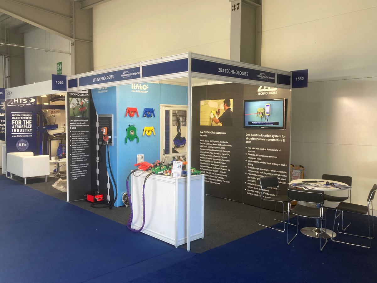 HALOSENSOR's tweet image. Day 1 @FIAFarnborough
Meet #HALOSENSOR team for a demo of our latest inovative drill position technologies in Hall 1 Stand 1560. #FIA22 #FIA2022 #FIAfarnborough #ZB3Technologies #aerostructure #tooling #sensors #ADU #ThroughSkinSensors #TSS