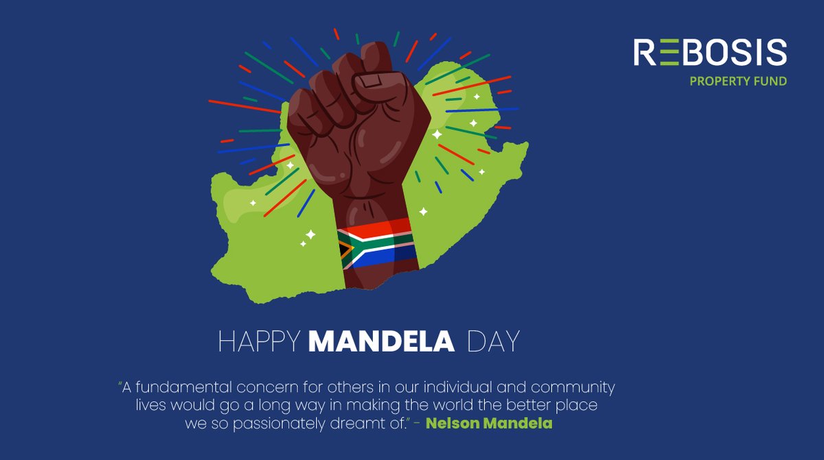 RebosisProperty's tweet photo. Rebosis is proud to celebrate Mandela Day 2022, an occasion to remember and honour Nelson Mandela for his service to humanity, his efforts to promote equal and fair human rights, and his positive contributions to South Africa and the world. https://t.co/s84hwK3VVN