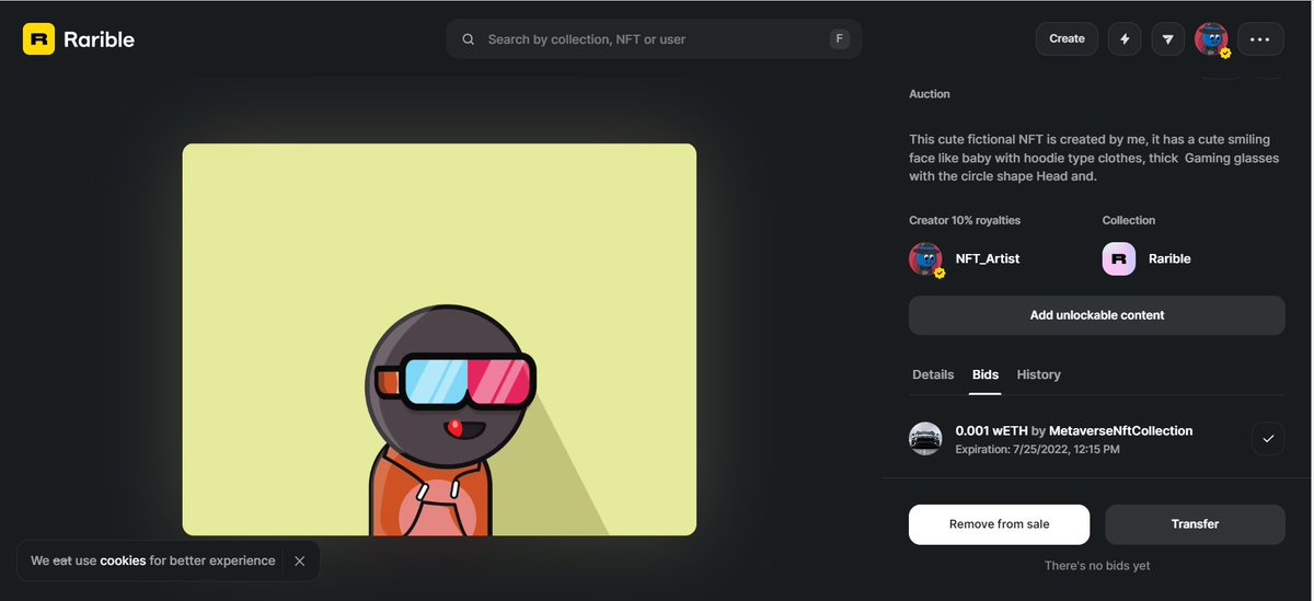 NFTArtist00's tweet photo. Got a bid ❤️🔥❤️🔥❤️🔥
Oh my, Bean got Bid by @MetaverseNftCo1 
 🤩🤩, thankyou soo much dear, i am so happy🤗❤️, thanks again😊😊✨
@cryptobyls @calambresNFTs @grumpy_pets 
@rarible @opensea @AzukiOfficial https://t.co/9BqIxXlmBe