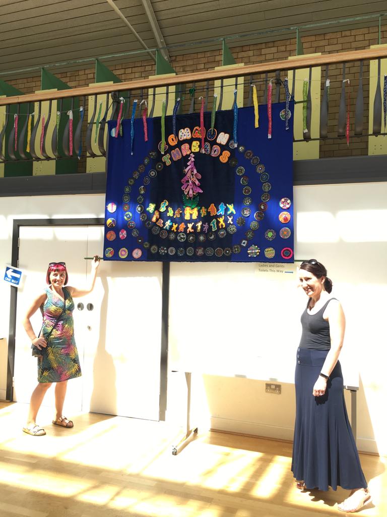 LeafCreativeArt's tweet photo. Thanks to everyone who came to the banner unveiling  for our Celebrating Communities @birminghamcg22 project. Big thanks to @NachdaSansaar for the bhangra classes &amp; @Mr_Panmaestro for the steel pan drumming.
Our banner is now displayed in the hall @stirchleybaths   @SellyOakNNS https://t.co/jwuWIbjlmU
