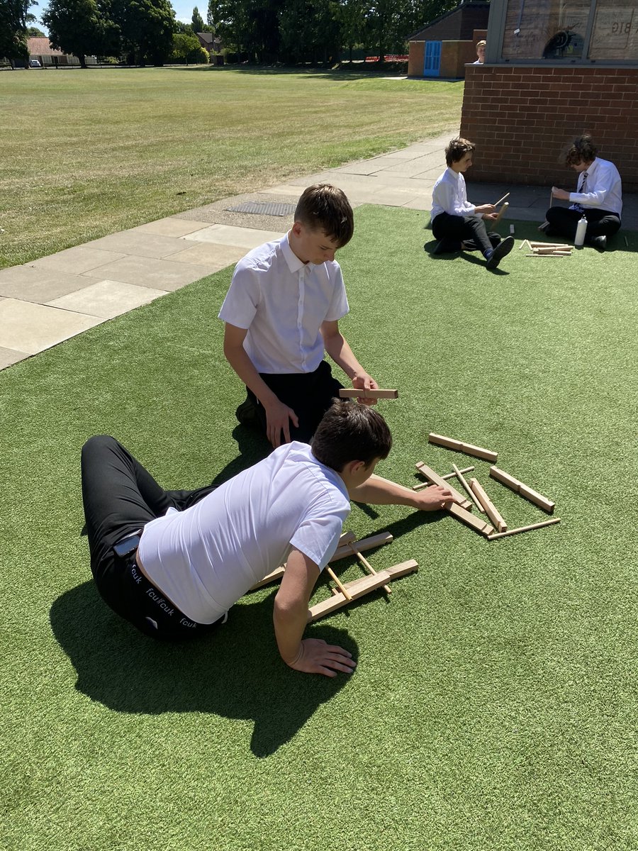 BevgrammarDT's tweet photo. Y9's building the #DaVinci bridge, no instructions, just materials. #teamwork #engineering @bevgrammar https://t.co/OaaKOTxuC6