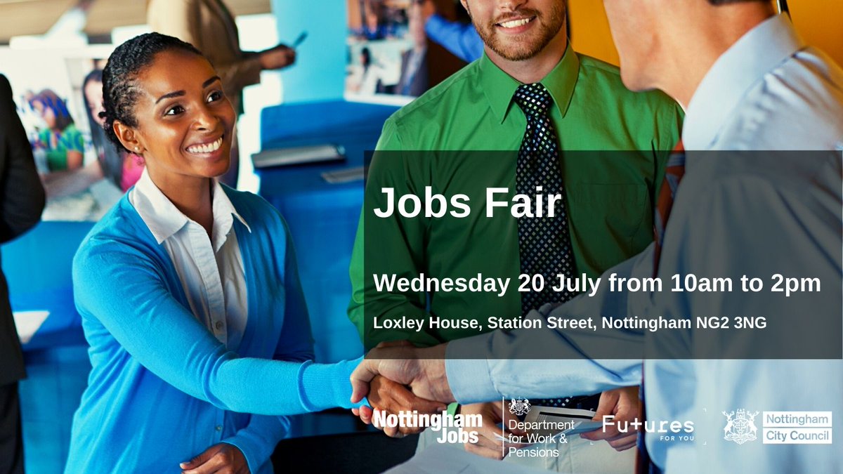 Looking for work? Our partners @Futures_for_you will be holding a jobs fair this Wednesday, see you there? #jobsearch #jobsfair #nottingham #jobs @JCPInNotts