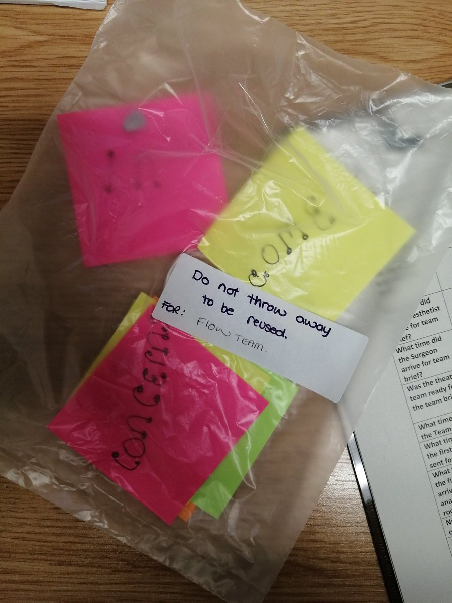 When someone collects the post-its you left and puts them safe for your next improvement visit you know this is a kind team #amazingWVTstaff #theatreengagement <a href="/WyeValleyNHS/">Wye Valley NHS Trust</a> <a href="/KedwardLauren/">Lauren Kedward</a> <a href="/go_mclean/">Lindsey Mclean</a> <a href="/AndyParkerNHS/">Andy Parker</a> <a href="/KedwardLynne/">Lynne Kedward</a> #BetterTogether