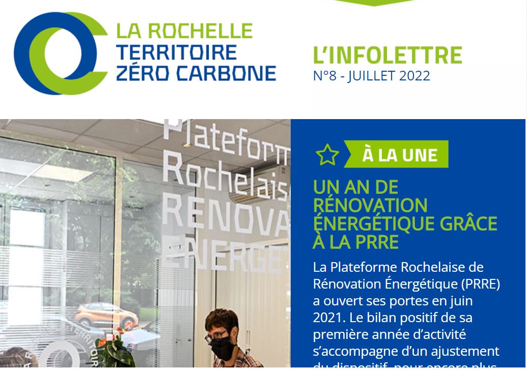 LRzerocarbone's tweet photo. 👉Découvrez l'infolettre n°8. Au sommaire : bilan de la plateforme de la rénovation, le Comité citoyen, projet de boucle énergétique #Périgny, entretien avec Jean-Luc Convers #LaBelleAffaire, zoom sur Green &amp; Blue, relevez le défi avec Eli... 
https://t.co/3r5BUMcqob https://t.co/y3bJp71J35